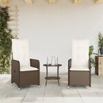vidaXL Chaises de jardin inclinables lot de 2 et table résine tressée