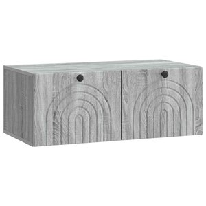 vidaXL Meuble TV mural Sonoma gris 78 5 x 41 x 30 cm Bois d'ingénierie