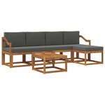 vidaXL Ensemble de canapés d'extérieur 6 pc Naturel et Anthracite