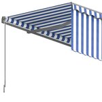 vidaXL Auvent automatique rétractable avec store 6x3 m Bleu et blanc