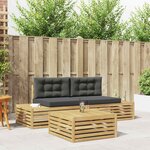 vidaXL 4 pc Ensemble de canapés d'extérieur Polyester Blanc