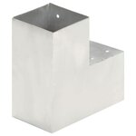 vidaXL Connecteurs de poteau 4Pièces Forme en L Métal galvanisé 101x101mm