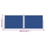vidaXL Auvent latéral rétractable Bleu 100 x 1000 cm