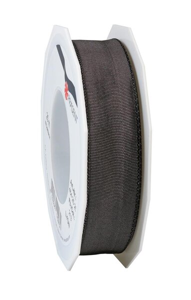 Ruban de soie acetat laitonné lyon 25-m-rouleau 25 mm gris ardoise