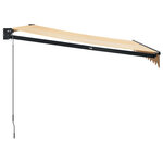 vidaXL Auvent rétractable jaune et blanc 3 5x2 5 m tissu et aluminium