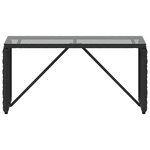 vidaXL Table de jardin Noir 80 x 40 x 40 cm Rattan PE et Verre