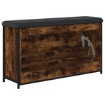 vidaXL Banc à chaussures tiroir rabattable chêne fumé 102x32x56 cm
