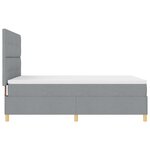 vidaXL Lit à ressorts avec matelas et lumière LED Gris clair 140x200 cm Tissu