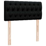 vidaXL Sommier à lattes de lit avec matelas Noir 90x200 cm Tissu