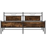 vidaXL Cadre de lit en métal sans matelas chêne fumé 193x201 cm