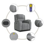 vidaXL Fauteuil de massage inclinable Gris clair Tissu