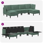 vidaXL Ensemble de meubles pour le salon 6 Pièces Vert Mer Velours