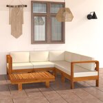 vidaXL Salon de jardin 6 pièces avec coussins 100 x 60 cm Bois d'acacia