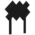 vidaXL Cadre de lit avec tête de lit noir petit simple bois massif