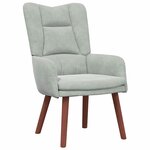 vidaXL Fauteuil relaxant Gris clair 63 x 67 x 94 cm Velours