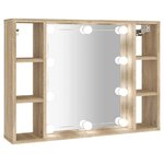 vidaXL Armoire de miroir avec LED Chêne sonoma 76x15x55 cm