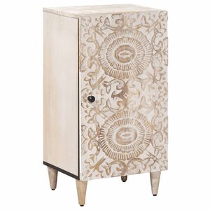 vidaXL Buffet avec porte Blanc 40 x 33 5 x 75 cm Bois de mangue massif