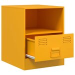 vidaXL Table de chevet jaune moutarde 34 5x39x44 cm acier