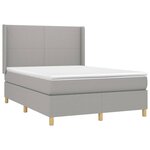 vidaXL Sommier à lattes de lit matelas LED Gris clair 140x200 cm Tissu