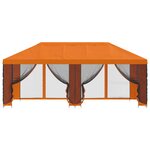 vidaXL Gazebo avec murs latéraux 6 x 3 m Orange Polyester et Acier 190