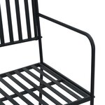 vidaXL Banc d'extérieur Noir Métal Standard Durable Banc d'extérieur