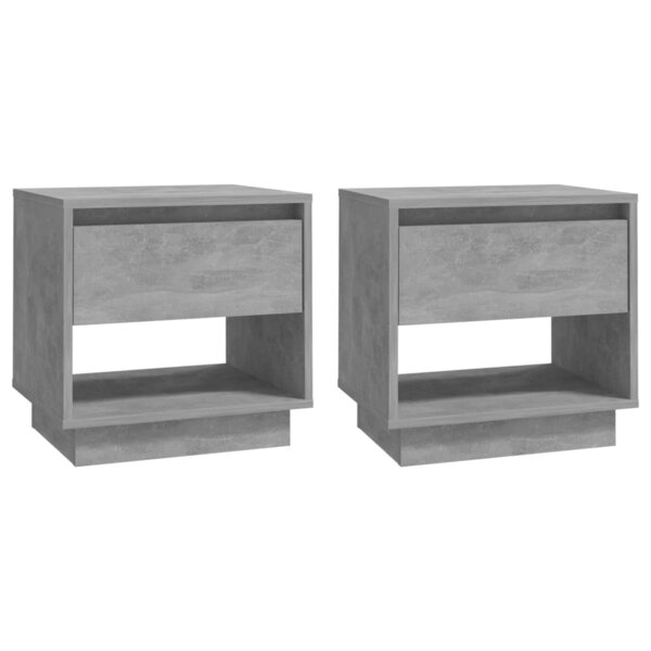 vidaXL Tables de chevet 2 Pièces Gris béton 45x34x44 cm Bois d'ingénierie