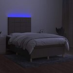 vidaXL Sommier à lattes de lit matelas et LED taupe 120x190 cm tissu