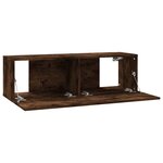 vidaXL Armoire murale TV Chêne fumé 100x30x30 cm Bois d'ingénierie