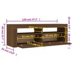 vidaXL Meuble TV avec lumières LED chêne marron 120x35x40 cm