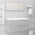 vidaXL Ensemble de meubles de salle de bain 2 Pièces Gris béton Aggloméré