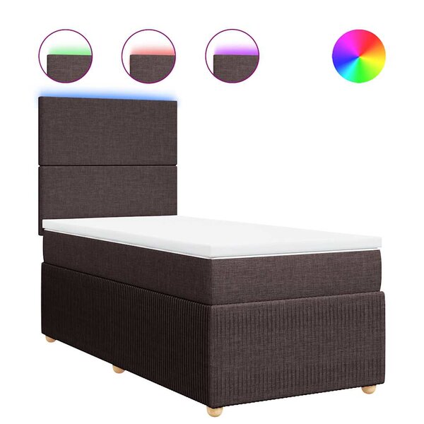 vidaXL Sommier à lattes de lit avec matelas Marron foncé 100x200 cm