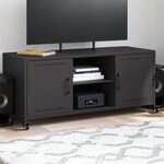 vidaXL Meuble TV noir 100 5x39x43 5 cm acier