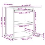 vidaXL Bureau d'ordinateur chêne artisanal 80x50x75 cm bois ingénierie