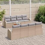 vidaXL Ensemble de canapé de jardin 9 Pièces beige et gris clair