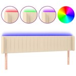 vidaXL Tête de lit à LED Crème 183x16x78/88 cm Tissu