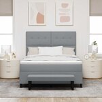 vidaXL Lit à ressorts avec tête de lit Gris clair 140 x 200 cm tissu