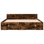 vidaXL Cadre de lit avec tiroirs sans matelas chêne fumé 120x200 cm