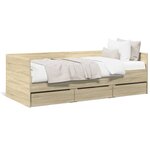 vidaXL Lit de jour et tiroirs chêne sonoma 90x200cm bois d'ingénierie