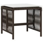 vidaXL Tabourets de jardin et coussins lot de 4 marron résine tressée