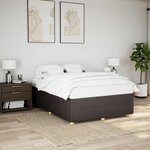 vidaXL Cadre de lit sans matelas marron foncé 140x190 cm tissu