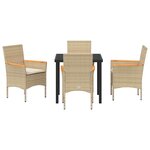 vidaXL Ensemble de salle à manger pour jardin 5 Pièces Beige Poly rotin