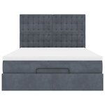 vidaXL Cadre de lit ottoman avec matelas gris foncé 140x190 cm velours