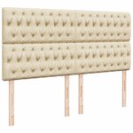 vidaXL Sommier à lattes de lit avec matelas Crème 200x200 cm Tissu