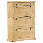 vidaXL Armoire à chaussures Corona 99x32x138 cm bois de pin massif