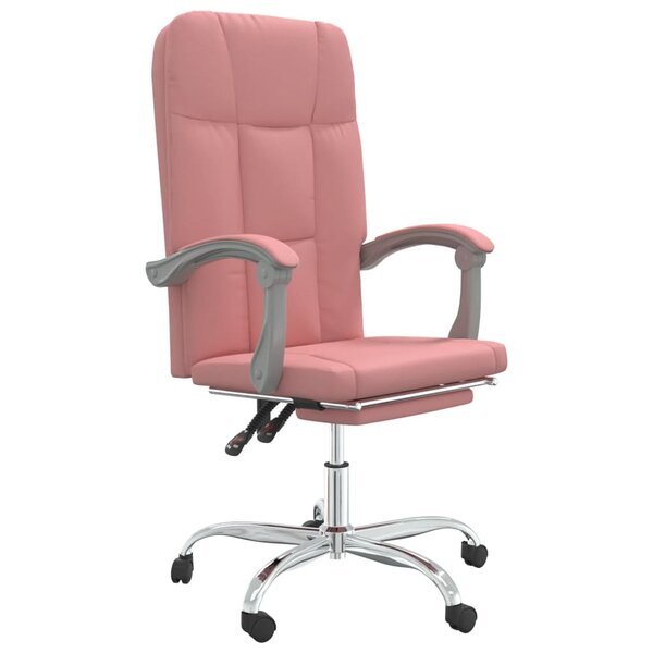 Chaise fauteuil siège pivotante de inclinable de bureau informatique étude similicuir rose 02_0024272