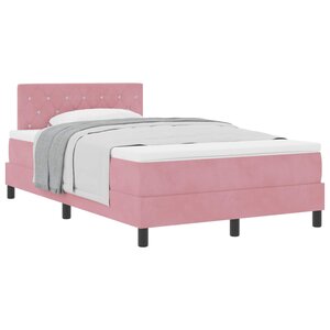vidaXL Lit à ressorts avec matelas Rose 120 x 200 cm Velours