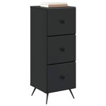vidaXL Armoire à tiroirs Noir 33 x 34 5 x 90 cm Bois d'ingénierie