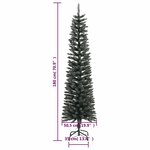 vidaXL Sapin de Noël artificiel mince avec support Vert 180 cm PVC
