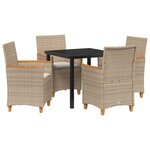 vidaXL Ensemble de salle à manger pour jardin 5 Pièces Beige polyrotin