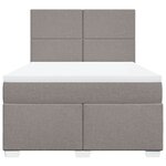 vidaXL Sommier à lattes de lit avec matelas Taupe 140x190 cm Tissu